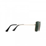 Green Lens & Gold-Toned Full Rim Aviator Sunglasses