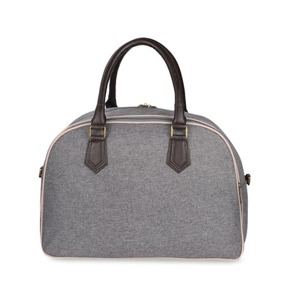 Unisex Grey Solid Tapestry Fabric Travel Duffle Bag