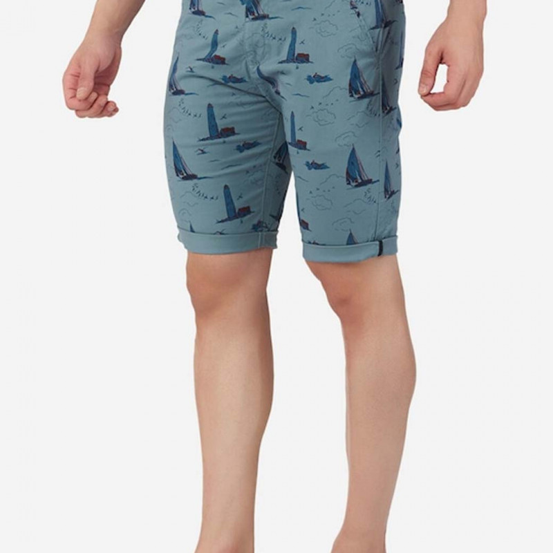 Men Navy Blue Conversational Printed Outdoor Shorts