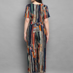 Blue & Orange Foil Printed Basic Jumpsuit